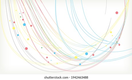 Beautiful five-colored curved background material
