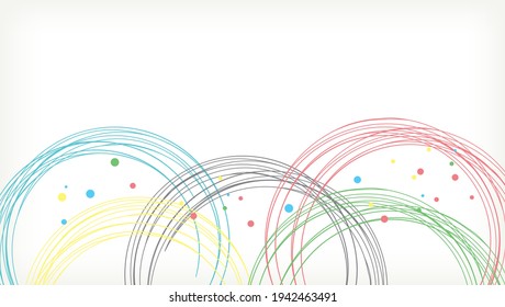 Beautiful five-colored curved background material