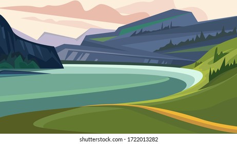 Beautiful fjord landscape. Nature scenery with mountains and water.