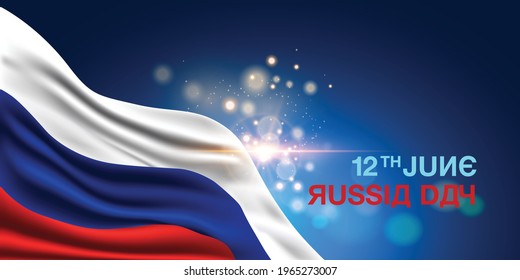 Beautiful Flag Russia Day Concept 