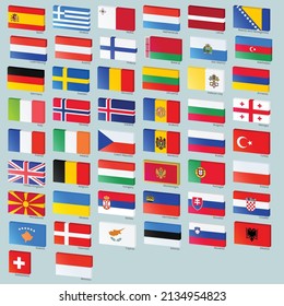 Beautiful flags of the Europe
