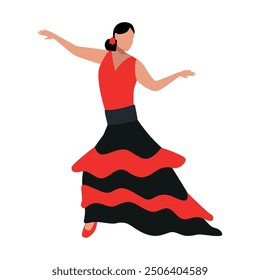 Hermosa bailarina de flamenco mujer aislada