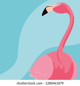 beautiful flamingo bird stand