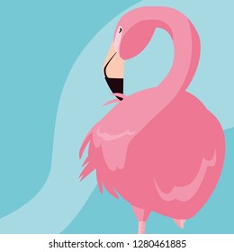 beautiful flamingo bird stand