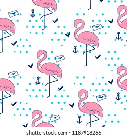 beautiful flamingo seamless pattern