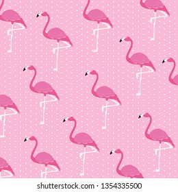 beautiful flamingos birds flock pattern