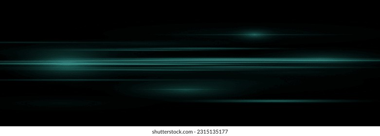 Hermoso destello de luz y chispa. Efecto especial, línea de velocidad. Vigas láser rápidas de movimiento mágico, vigas de luz horizontales.