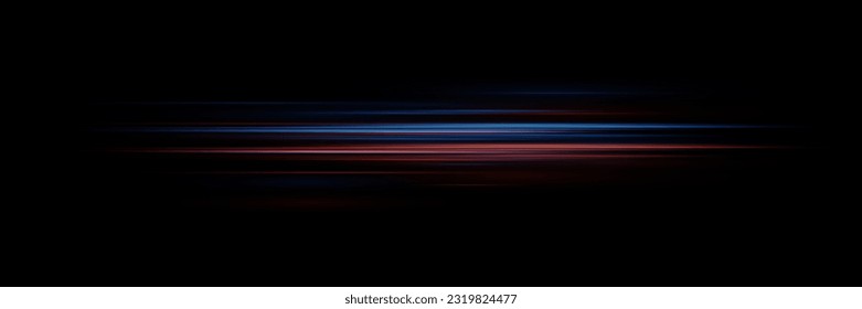 Beautiful flash of light and spark. Special effect, speed line. Magic moving fast laser beams, horizontal light beams.