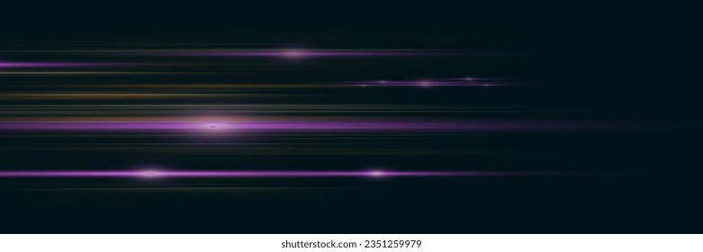 Beautiful flash of light and spark. Special effect, speed line. Magic moving fast laser beams, horizontal light beams.