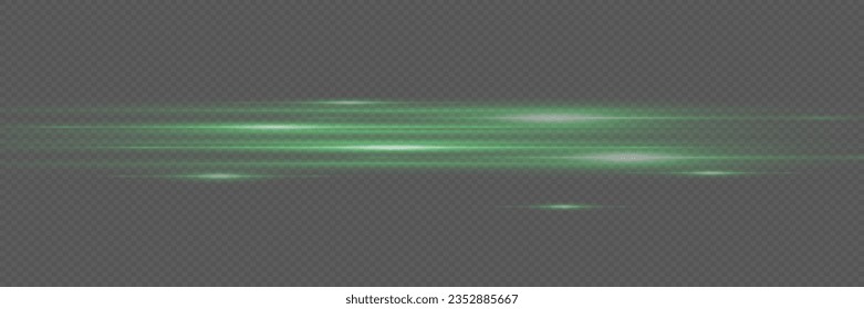 Schöner Lichtblitz und Funken. Spezieller Effekt, Geschwindigkeitslinie. Zauberhafte, sich schnell bewegende Laserstrahlen, horizontale Lichtstrahlen.