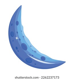 Beautiful flat design of blue moon 