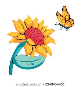 Beautiful flat icon of butterfly nectar