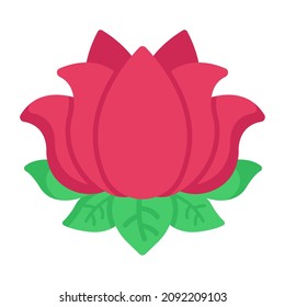 Eine schöne flache Ikone des Lotus 