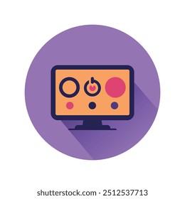 Beautiful Flat Icon Monitor PC Vector Design 05924