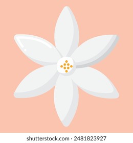 Beautiful Flat Icon of Tuberose Flower Capturing the Elegance and Delicacy of this Fragrant Blossom in Vector Art