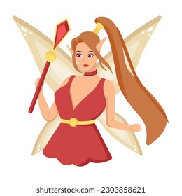 Beautiful flat illustration of fairy wand 