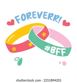 A beautiful flat sticker of friendship bands 