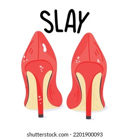 A beautiful flat sticker of heels 