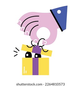 A beautiful flat sticker of surprise 