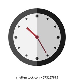 Beautiful flat style clock isolated on white background. Time, speed, haste, accuracy, competition concept. EPS 8 vector illustration, no transparency