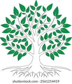 Beautiful flat style tree icon silhouette vector illustration