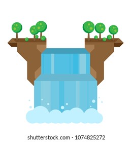 Beautiful flat waterfall landscape.