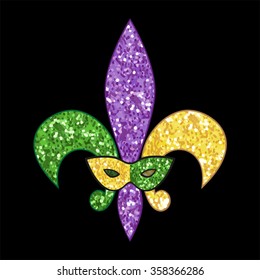 Beautiful fleur de lis with shimmer texture