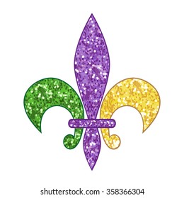 Beautiful fleur de lis with shimmer texture