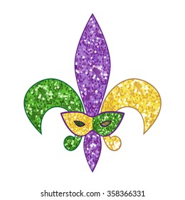 Beautiful fleur de lis with shimmer texture