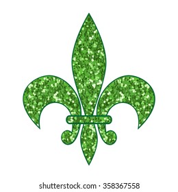 Beautiful fleur de lis symbol with shimmer texture