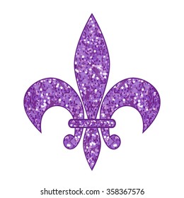 Beautiful fleur de lis symbol with shimmer texture