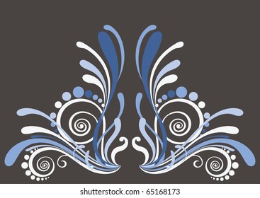 Beautiful floral abstract background in soft blue, white and deep grey- Great for textures and backgrounds for your projects!