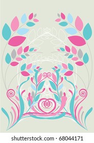 Beautiful floral abstract background in soft blue, pink and white- Great for textures and backgrounds for your projects!
