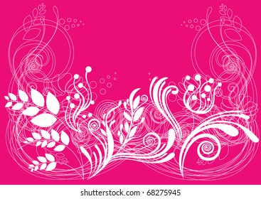 Beautiful floral abstract background in soft white and vibrant pink- Great for textures and backgrounds for your projects!