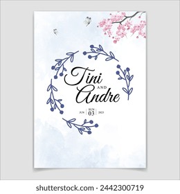 Beautiful Floral and Abstract Card Template. Illustrator and designer. Wedding Invites, save the date, Birthday Invites, Video Invites, E-Cards.