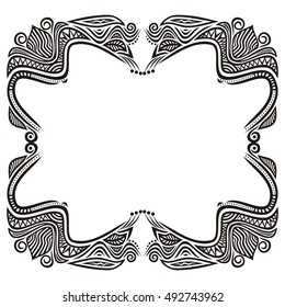 Beautiful floral abstract frame. Vector illustration.