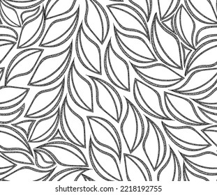 Beautiful floral abstract vector seamless pattern with hand drawn ornamental leaves 