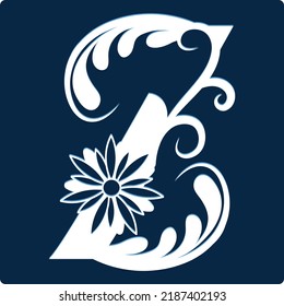 Beautiful floral alphabet capital letters.