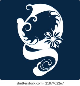 Beautiful floral alphabet capital letters.