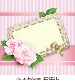 Beautiful floral background  and a bow