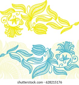 Beautiful floral background with branches. Vector illustration.