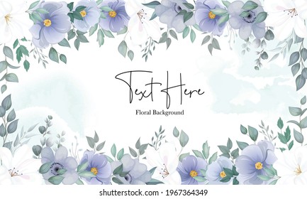 Beautiful floral background with elegant navy blue and white flower