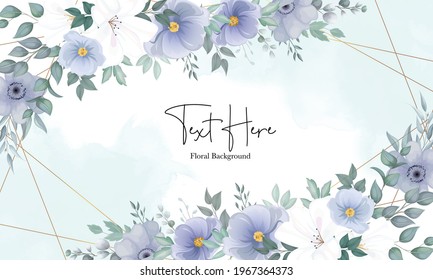 Beautiful floral background with elegant navy blue and white flower