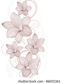 Beautiful floral background with flowers lily. Element for design.