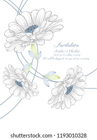 Beautiful floral background in the form of a frame with flowers of zinnia.
