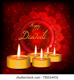 A beautiful floral background Greeting card for Diwali celebration in India. EPS 10.