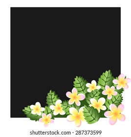 Beautiful floral background. Hawaiian flowers and leaves on pink.