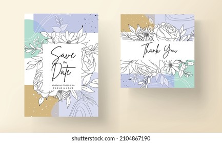 Beautiful floral background with monoline design