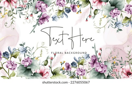 beautiful floral background with pink and purple flowers