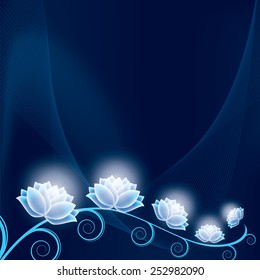 Beautiful Floral Background with Shiny Flowers.